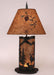 Small 32" H Deer Scene Panel Night Table Lamp