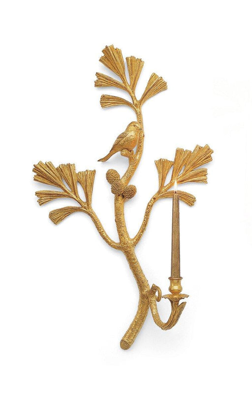 Chickadees in Pine Bough Sconce (Hand Painted or Gold Leaf)