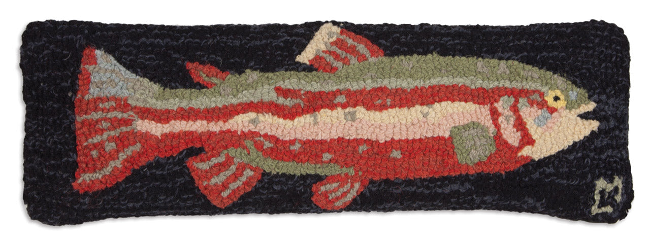 Steelhead Trout Red - Hooked Wool Pillow