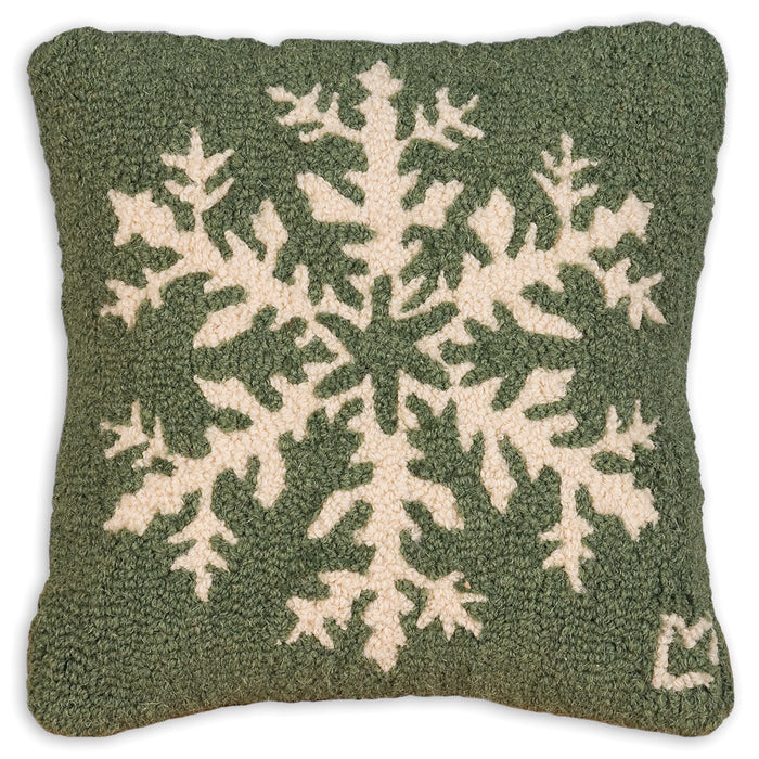 Pine Snowflake - Hooked Wool Pillow