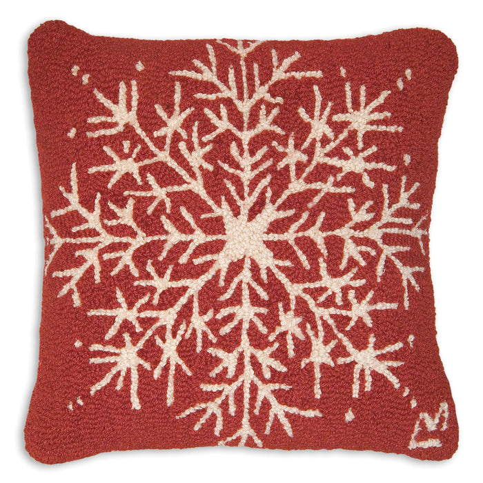 Snowflake - Hooked Wool Pillow