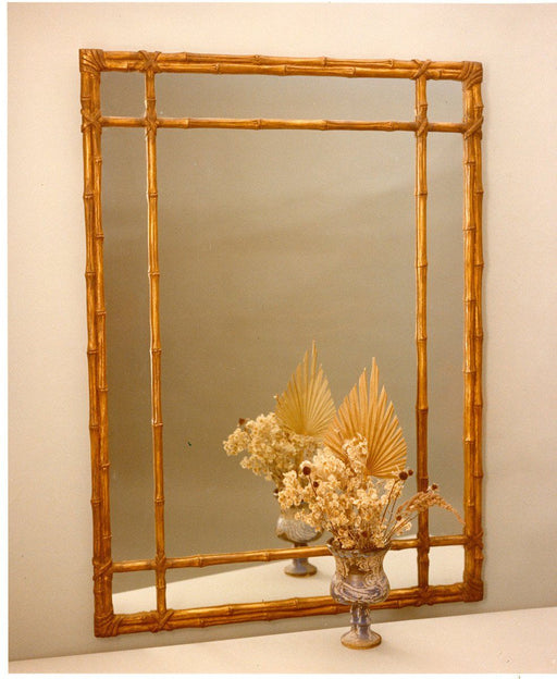 Classic Lashed Bamboo Mirror with Fret Design 33" x 45"