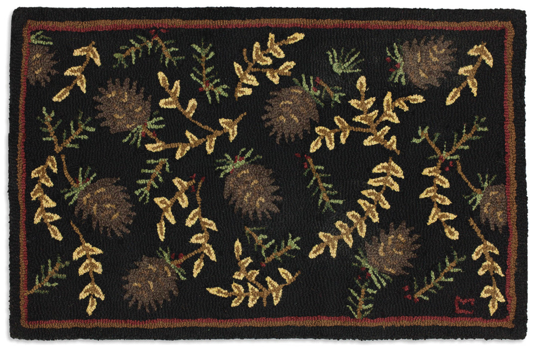 Willows & Cones - Hooked Wool Rug