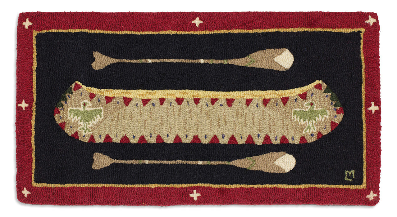 Red Longboat - Hooked Wool Rug