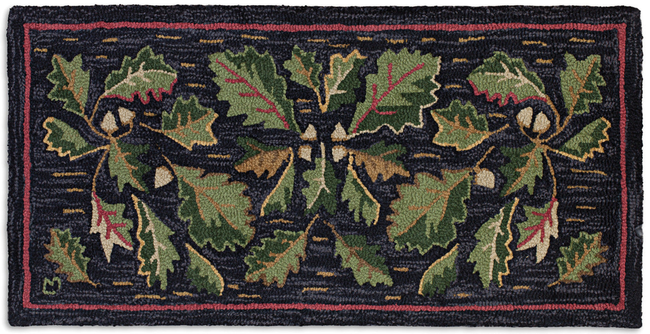 Acorns & Leaves  - Hooked Wool Rug