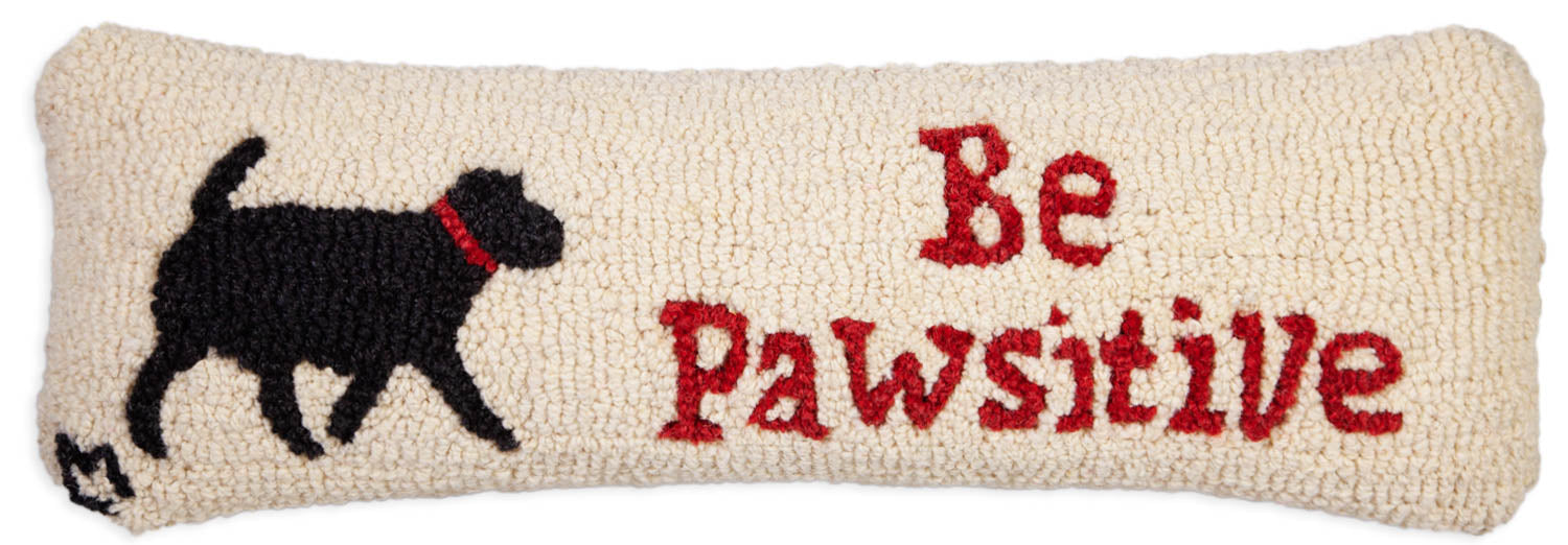 Be Pawsitive Black Lab - Hooked Wool Pillow