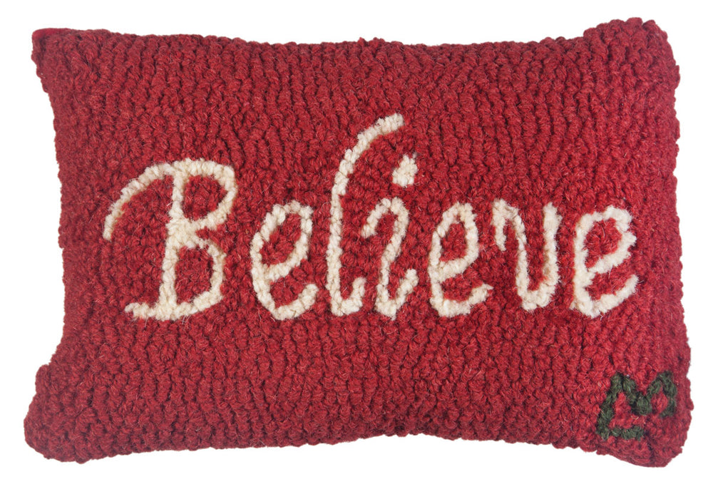 Believe - Hooked Wool Pillow