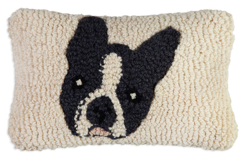Boston Terrier - Hooked Wool Pillow