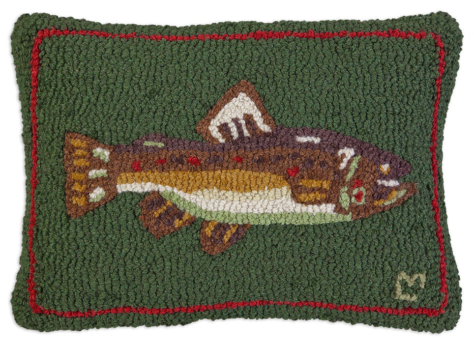 Brown Trout  - Hooked Wool Pillow