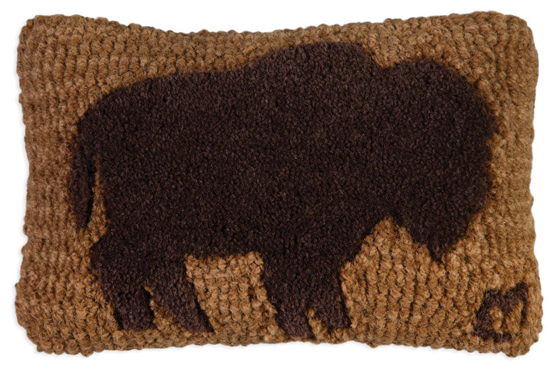 Buffalo (Tuffted) - Hooked Wool Pillow