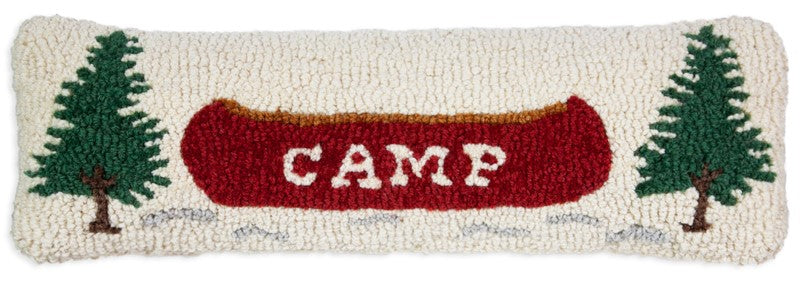 Camp Canoe - Hooked Wool Pillow