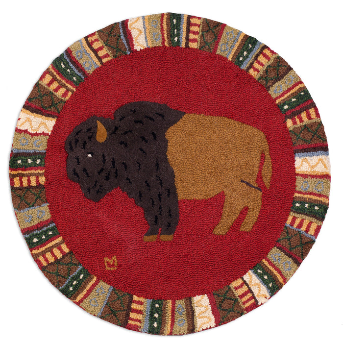Cinnamon Buffalo  - Hooked Wool Rug
