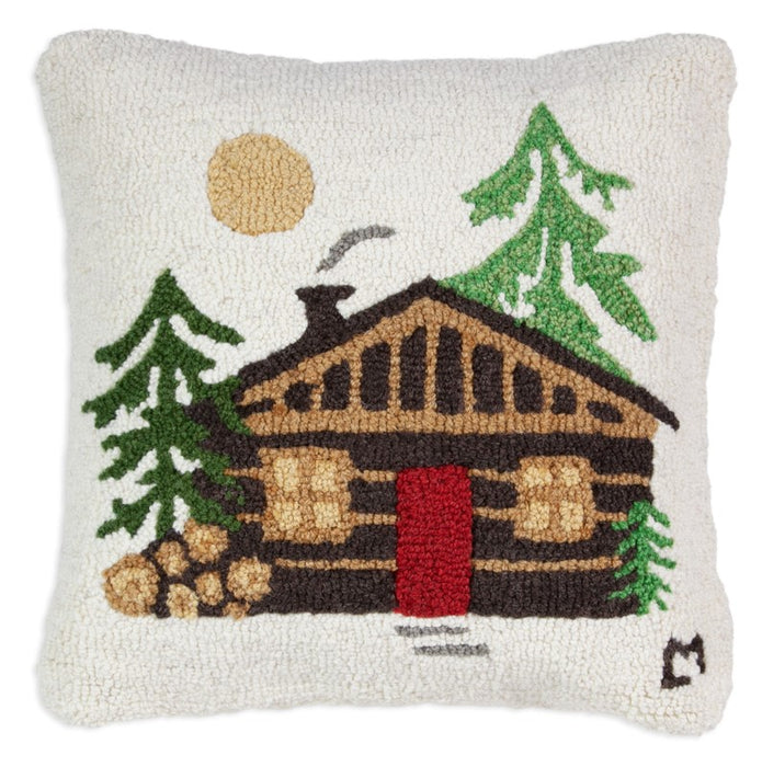 Cozy Little Cabin - Hooked Wool Pillow