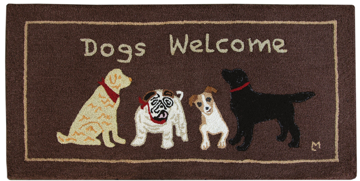 Dogs Welcome - Hooked Wool Rug