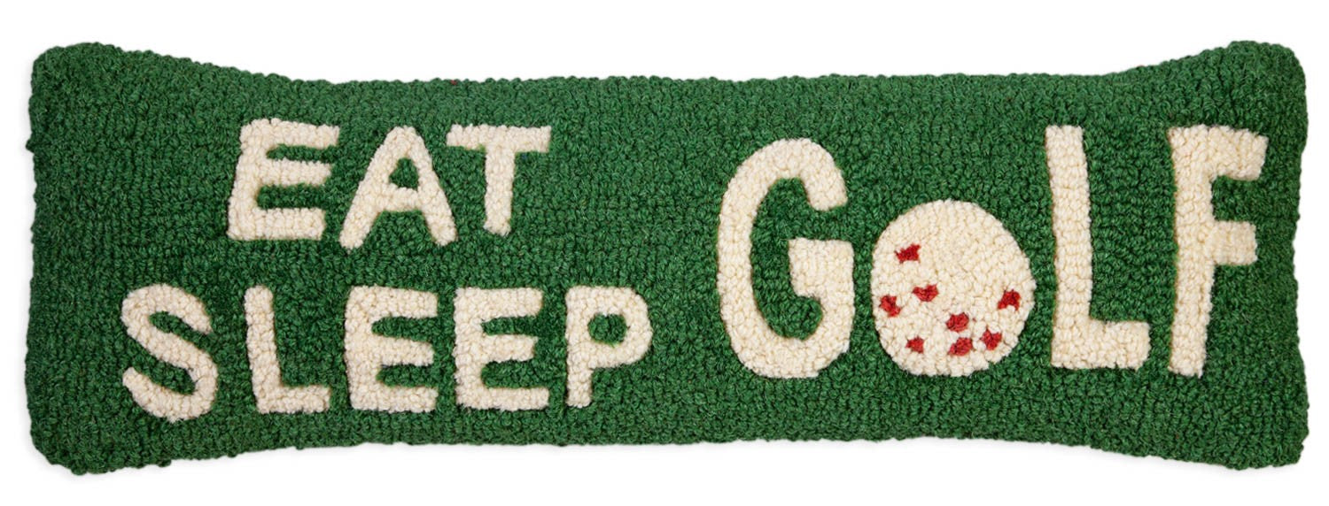 Eat Sleep Golf - Hooked Wool Pillow