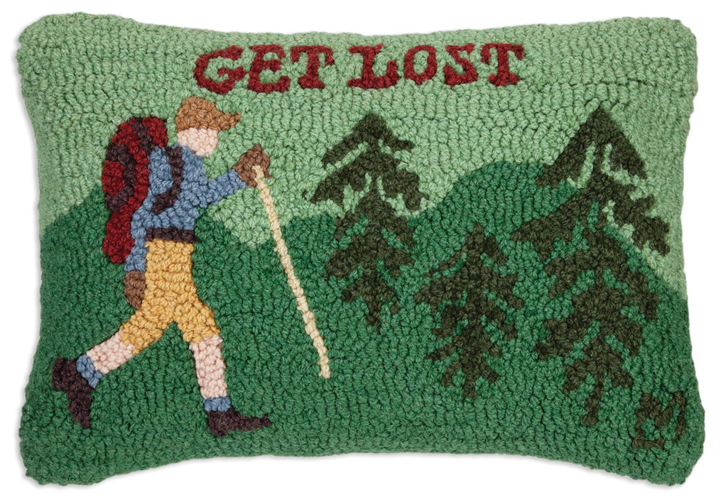 Get Lost Hiker - Hooked Wool Pillow