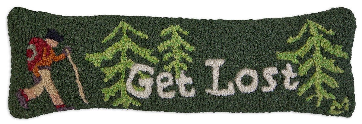 Get Lost - Hooked Wool Pillow