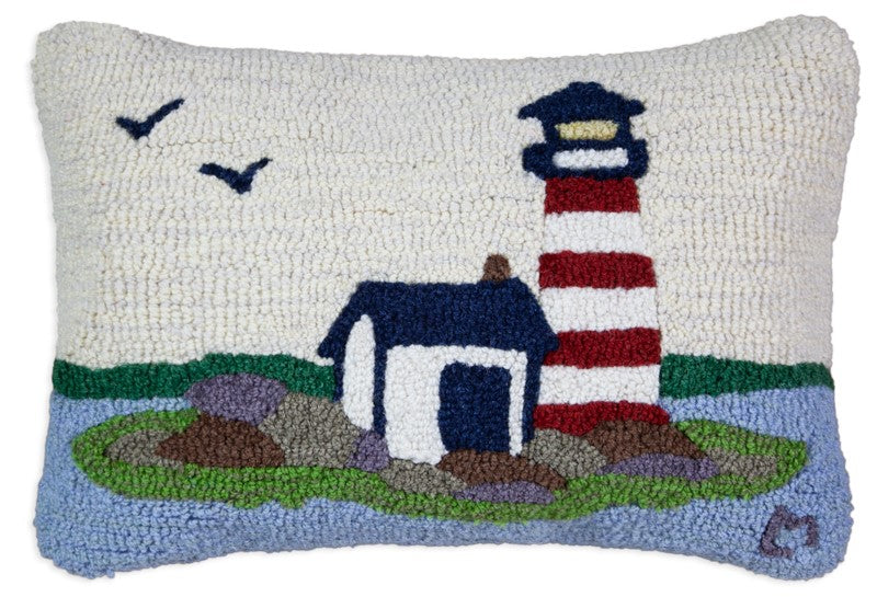 Harbor Light - Hooked Wool Pillow