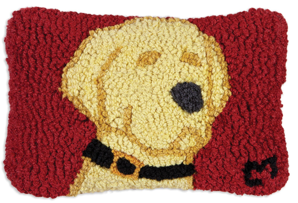 Harley Yellow Lab - Hooked Wool Pillow