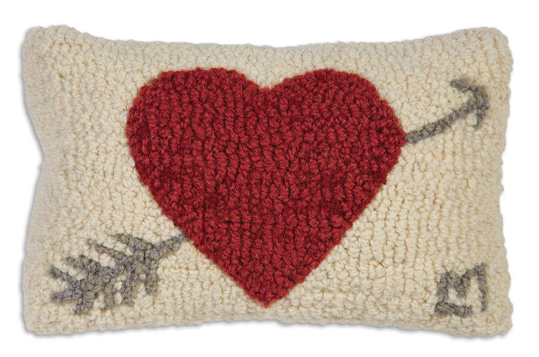 Heart & Arrow - Hooked Wool Pillow