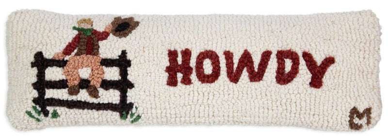 Howdy - Hooked Wool Pillow
