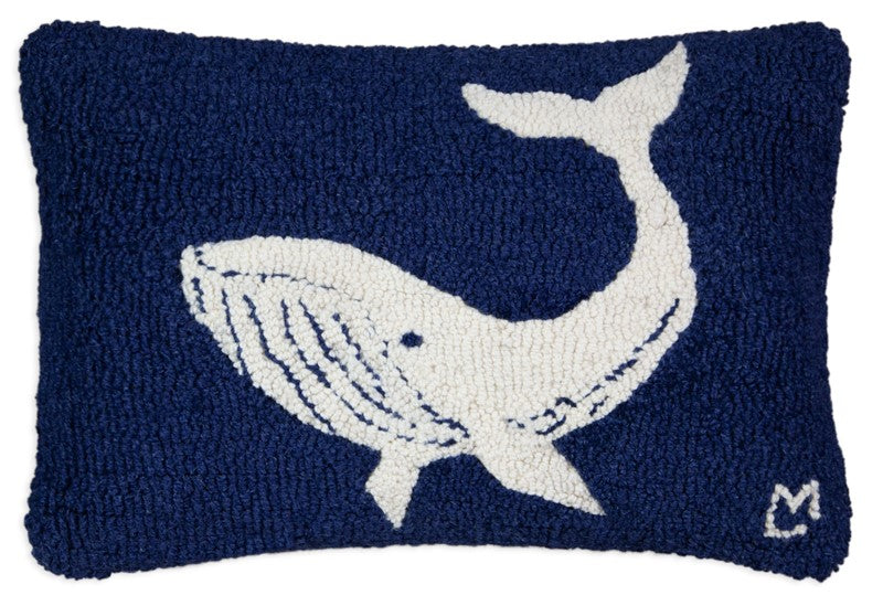 Humpback Whale - Hooked Wool Pillow