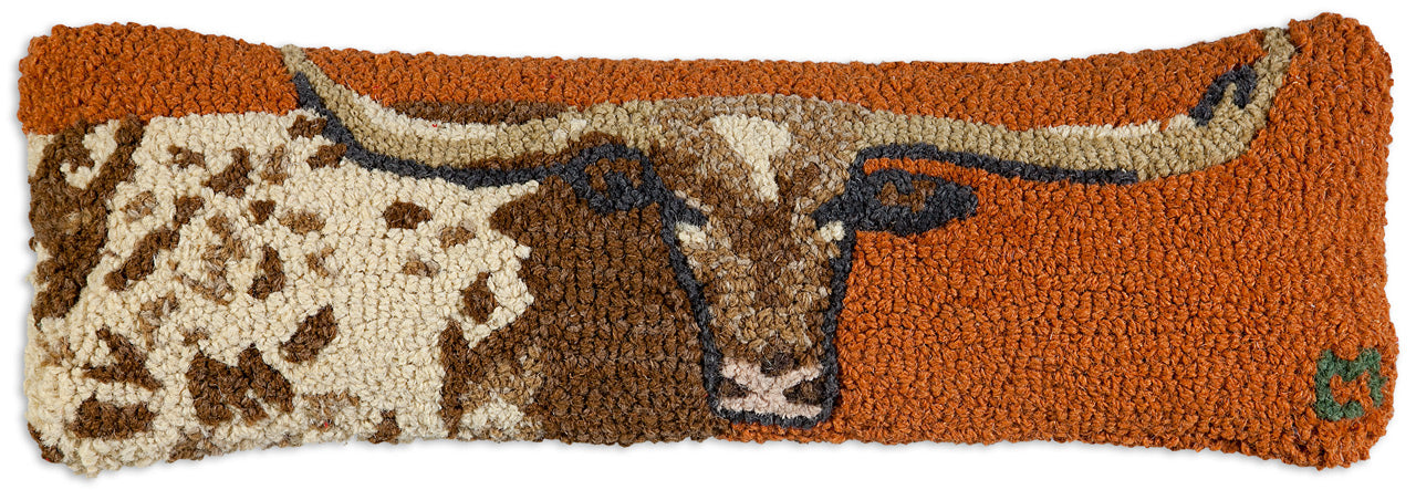Longhorn  - Hooked Wool Pillow