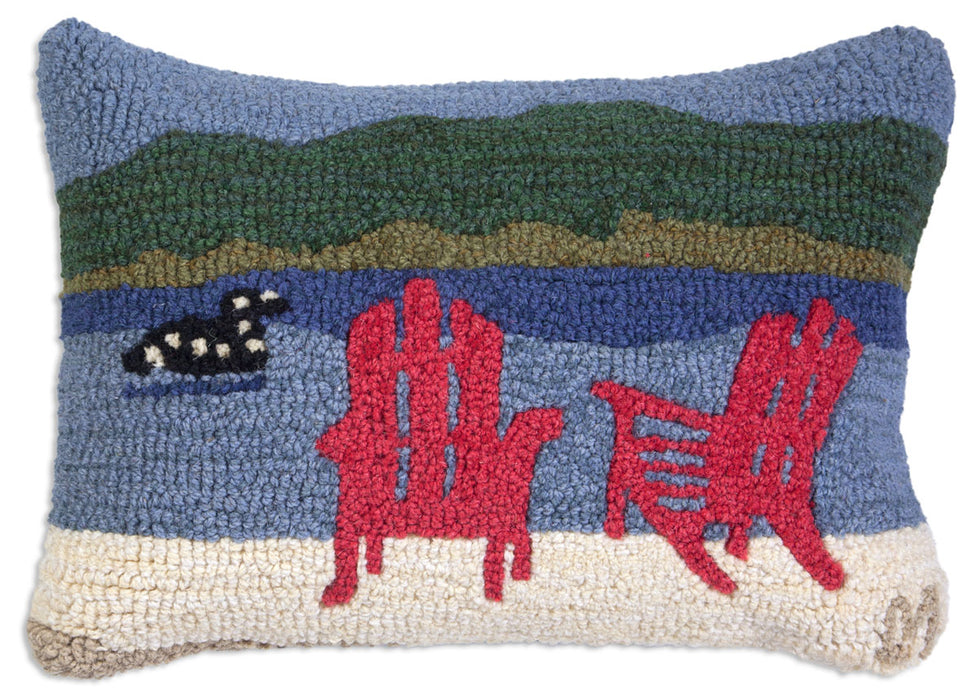 Loon Lake Chairs  - Hooked Wool Pillow