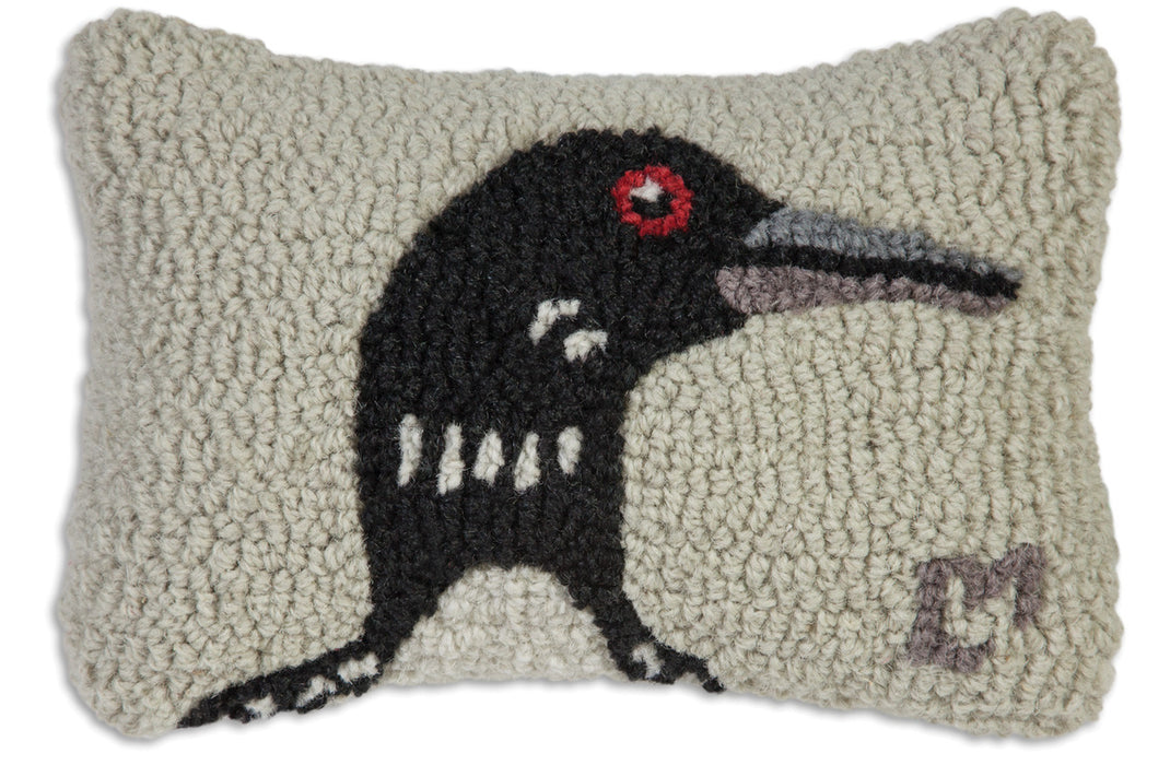 Loon - Hooked Wool Pillow