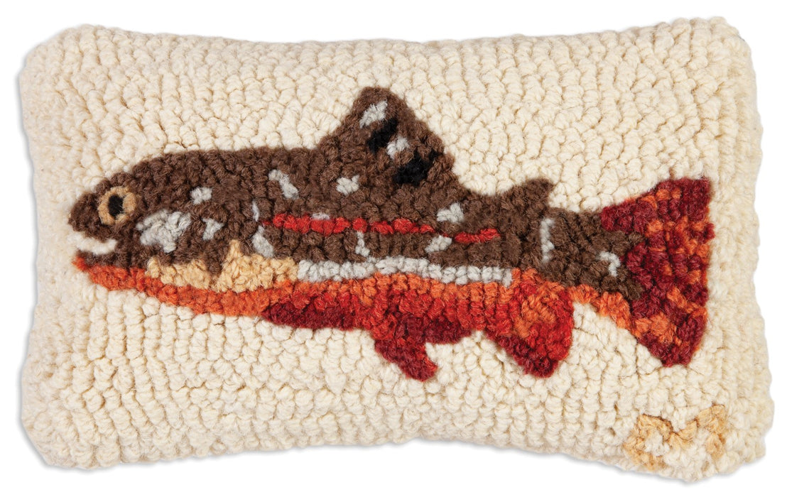 Maple Trout - Hooked Wool Pillow