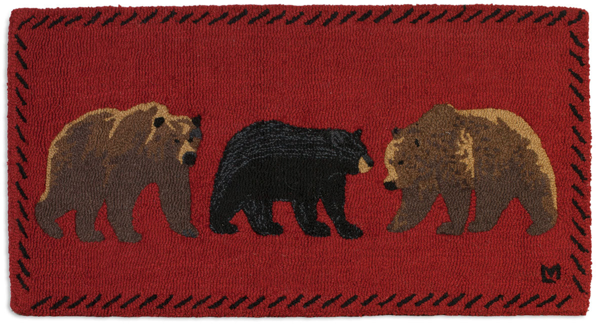 Mixed Bears  - Hooked Wool Rug
