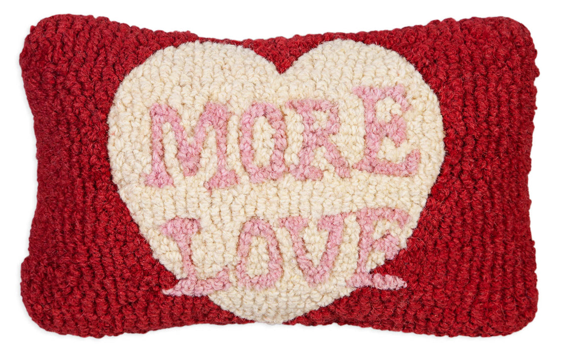 More Love - Hooked Wool Pillow