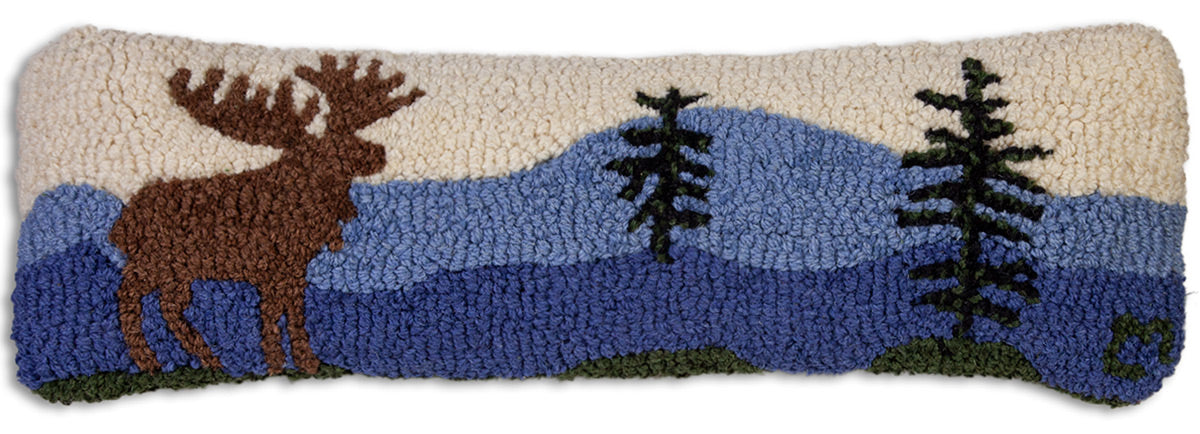 Mountain Moose  - Hooked Wool Pillow