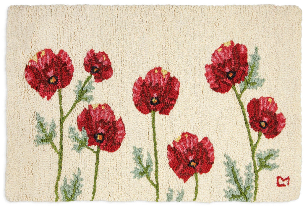 Poppy Profusion - Hooked Wool Rug