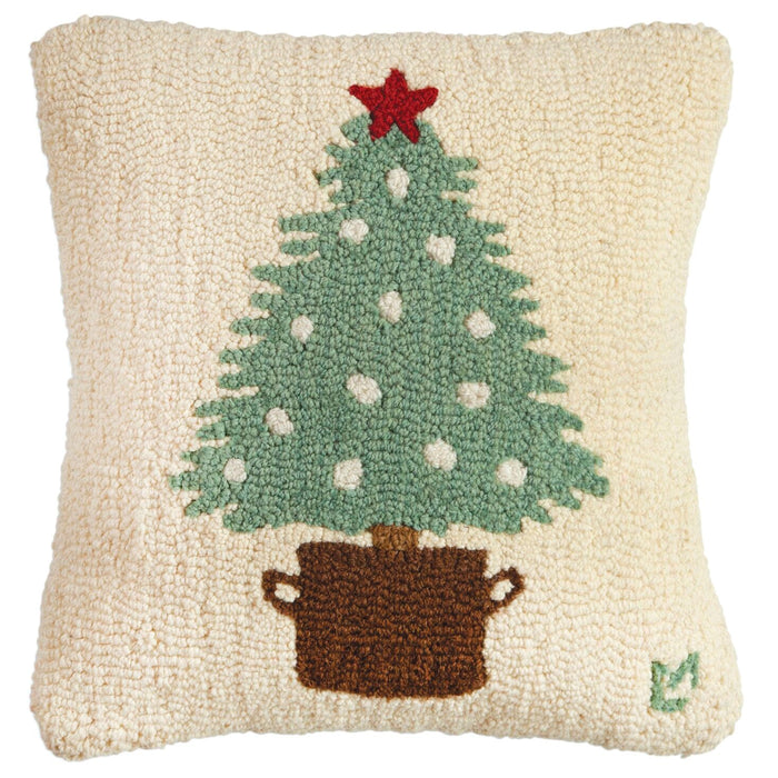 Potted Tree - Hooked Wool Pillow