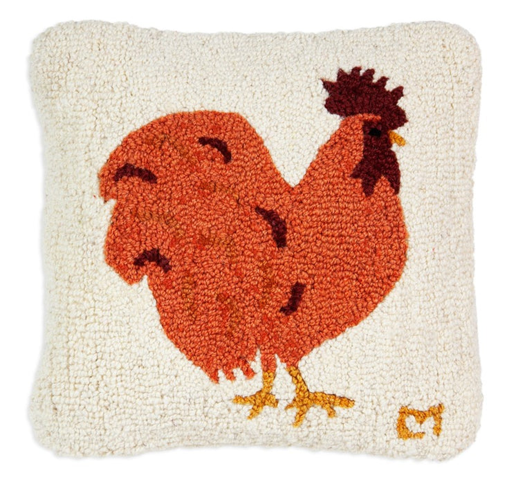 Proud Hen - Hooked Wool Pillow