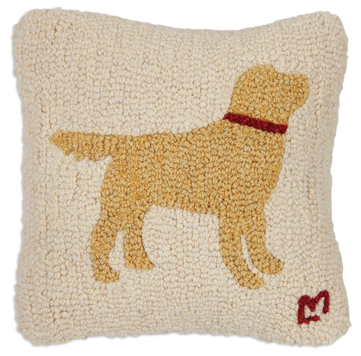 Ready Yellow Retriever - Hooked Wool Pillow