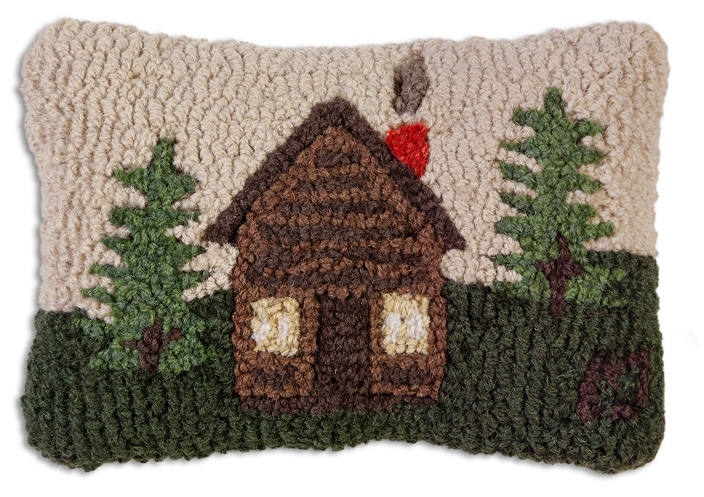 Rocky Hill Cabin - Hooked Wool Pillow