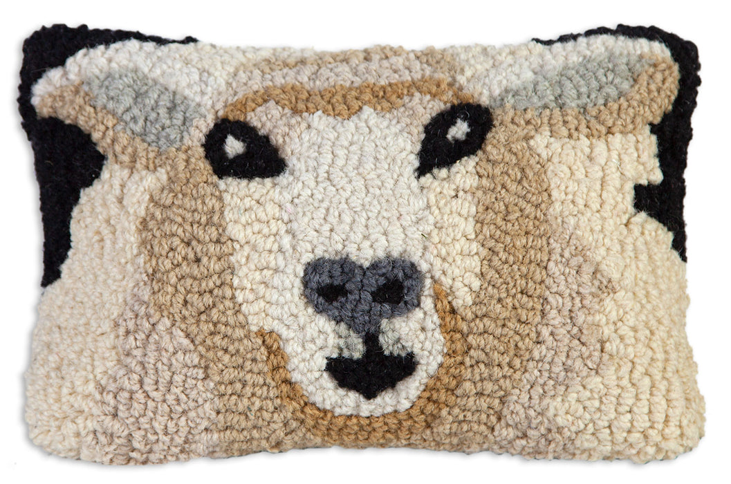 Sheep - Hooked Wool Pillow