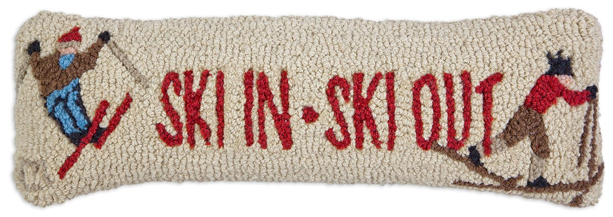 Ski In and Ski Out - Hooked Wool Pillow