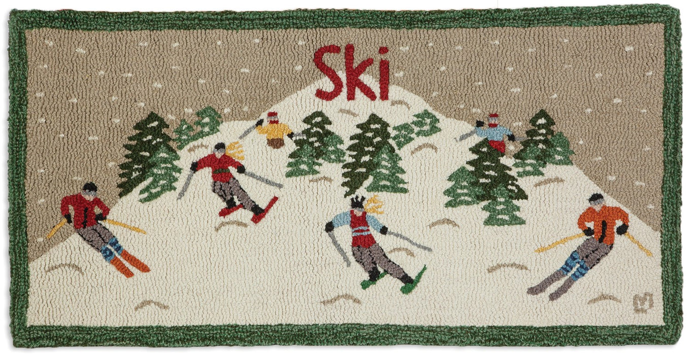 Ski Mountain - Hooked Wool Rug