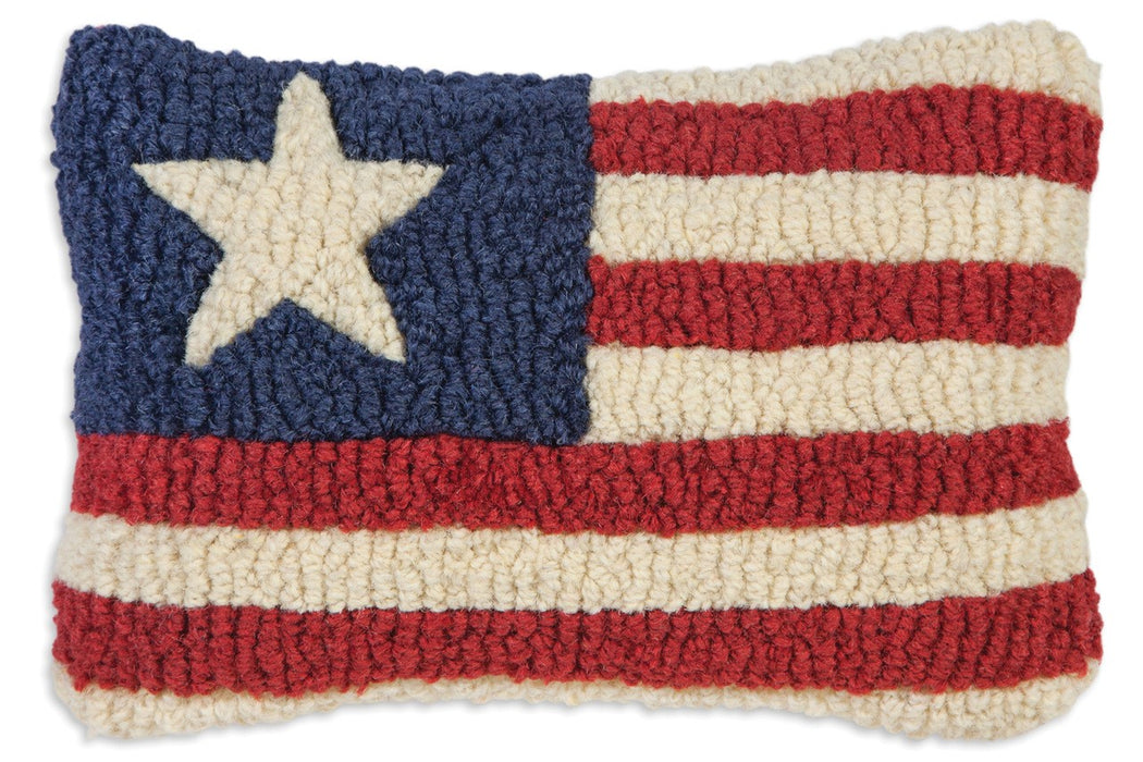Star & Stripes - Hooked Wool Pillow