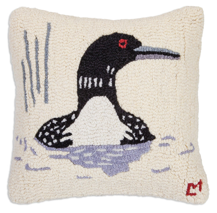 Summer Loon - Hooked Wool Pillow
