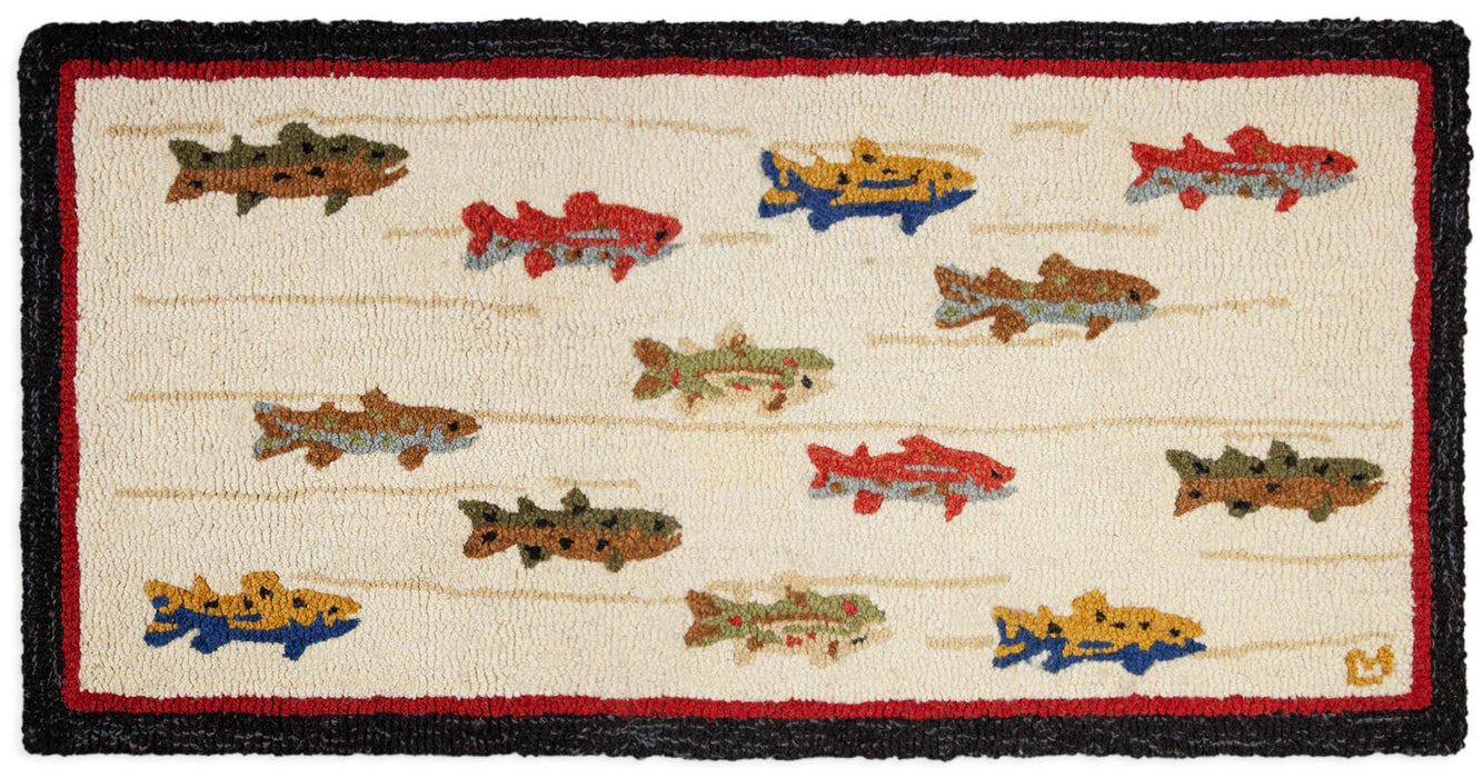 Summer Trout - Hooked Wool Rug