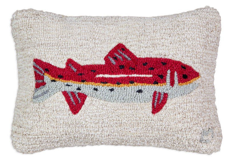 Summer Trout - Hooked Wool Pillow