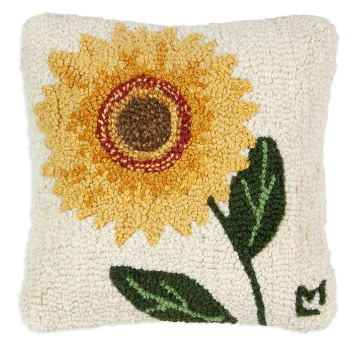 Sunflower Bloom - Hooked Wool Pillow