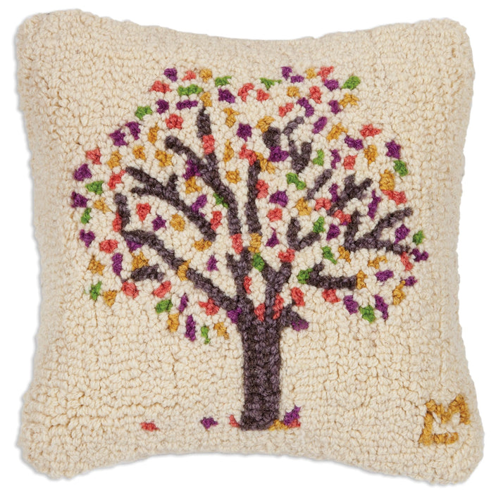 Tree of Life Fall - Hooked Wool Pillow