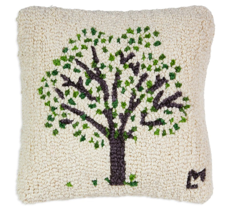 Tree of Life Summer - Hooked Wool Pillow