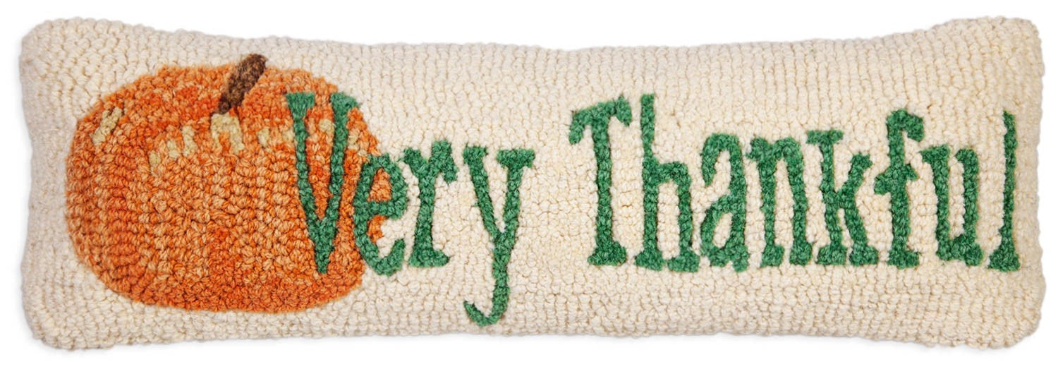 Very Thankful - Hooked Wool Pillow