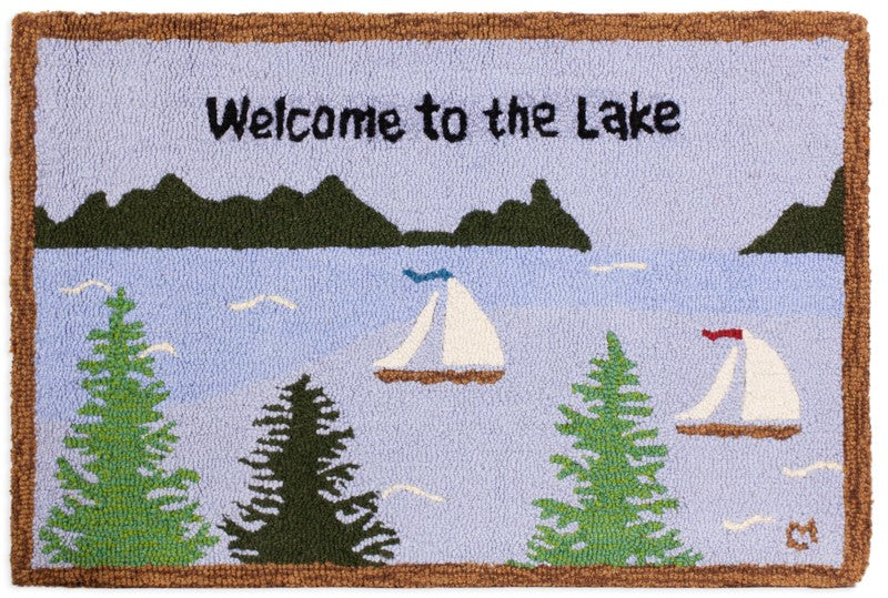 Welcome to the Lake - Hooked Wool Rug